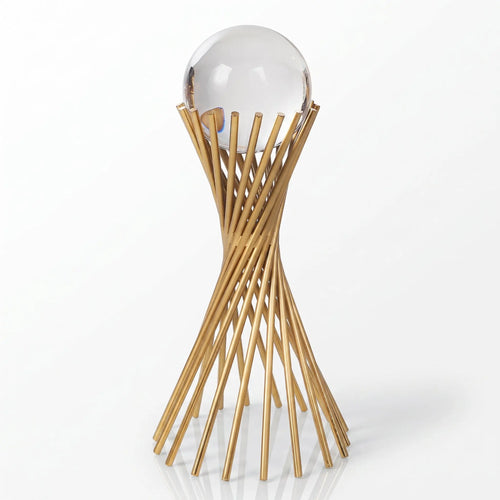 Large 34cm Gold Spiral Crystal Ball Ornament Ivan