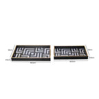 Set of 2 Black & White Rectangular Trays CIMC