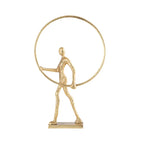 54cm Man with Ring Gold Metal Sculpture Lina Home