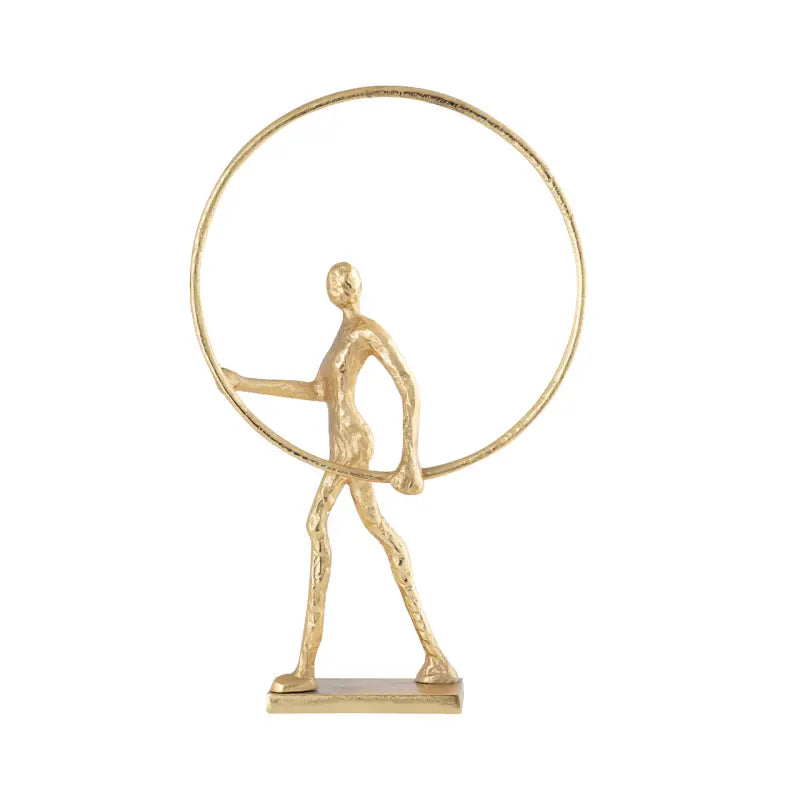 54cm Man with Ring Gold Metal Sculpture Lina Home