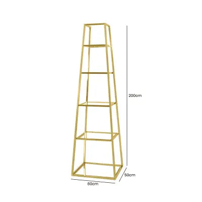 Logan Gold & Clear Glass 5-Tier Ladder Display Unit Lina Home