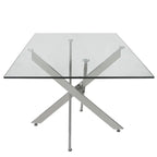 Nova 1.6m Chrome & Glass Dining Table Lina Home