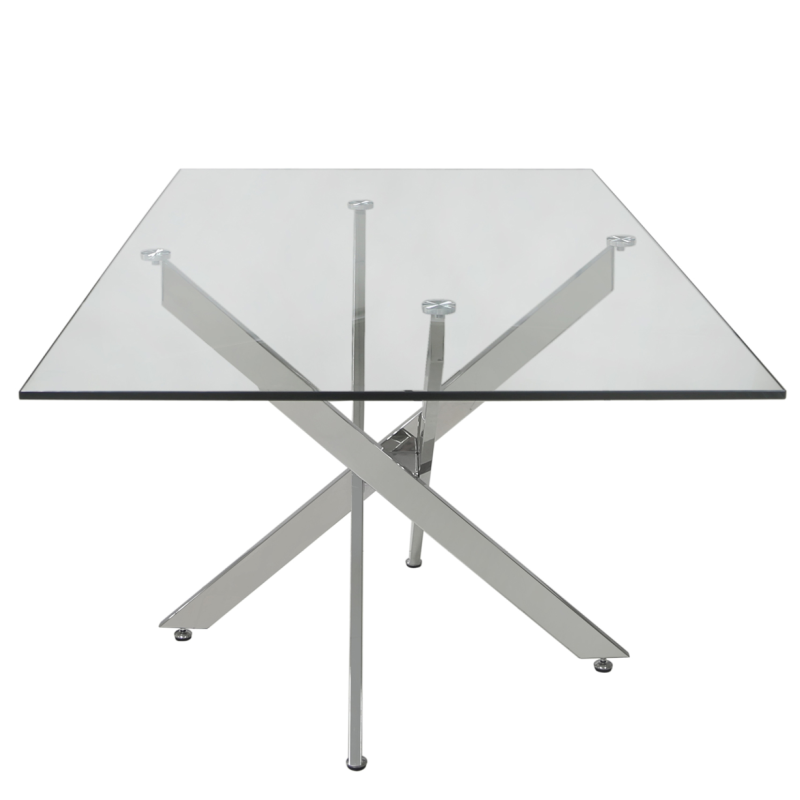 Nova 1.6m Chrome & Glass Dining Table