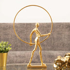 54cm Man with Ring Gold Metal Sculpture Lina Home