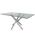 Nova 1.6m Chrome & Glass Dining Table Lina Home