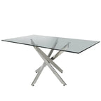 Nova 1.6m Chrome & Glass Dining Table Lina Home
