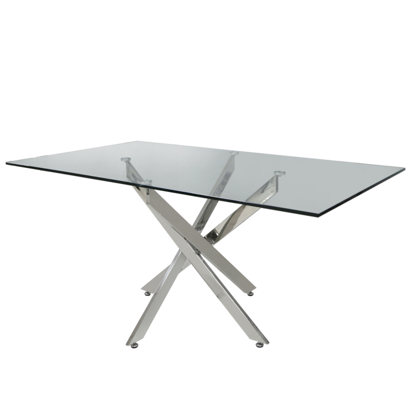 Nova 1.6m Chrome & Glass Dining Table