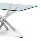Nova 1.6m Chrome & Glass Dining Table Lina Home