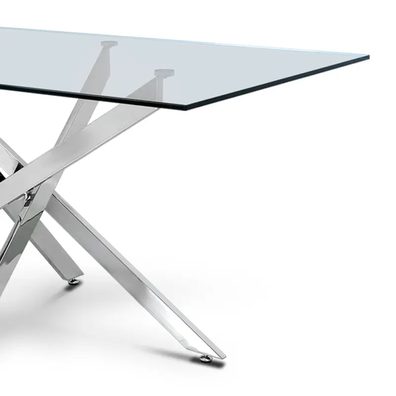 Nova 1.6m Chrome & Glass Dining Table Lina Home