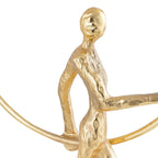 54cm Man with Ring Gold Metal Sculpture Lina Home