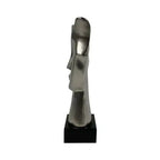 40.5cm Matte Silver Face Sculpture on Black Stand CIMC