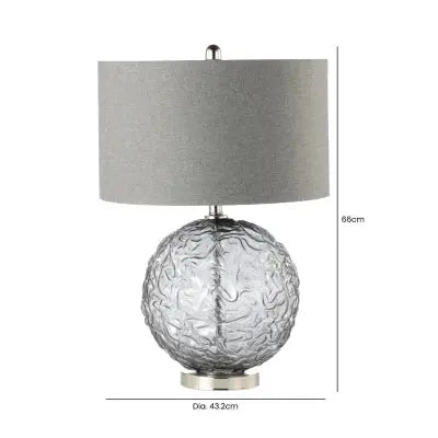 Clear Black Glass Table Lamp with Grey Linen Shade CIMC