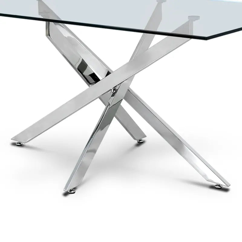 Nova 1.6m Chrome & Glass Dining Table Lina Home