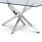 Nova 1.6m Chrome & Glass Dining Table Lina Home