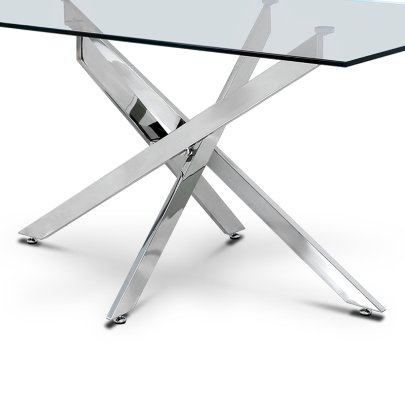Nova 1.6m Chrome & Glass Dining Table
