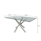 Nova 1.6m Chrome & Glass Dining Table Lina Home