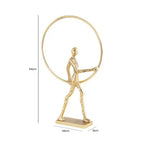 54cm Man with Ring Gold Metal Sculpture Lina Home