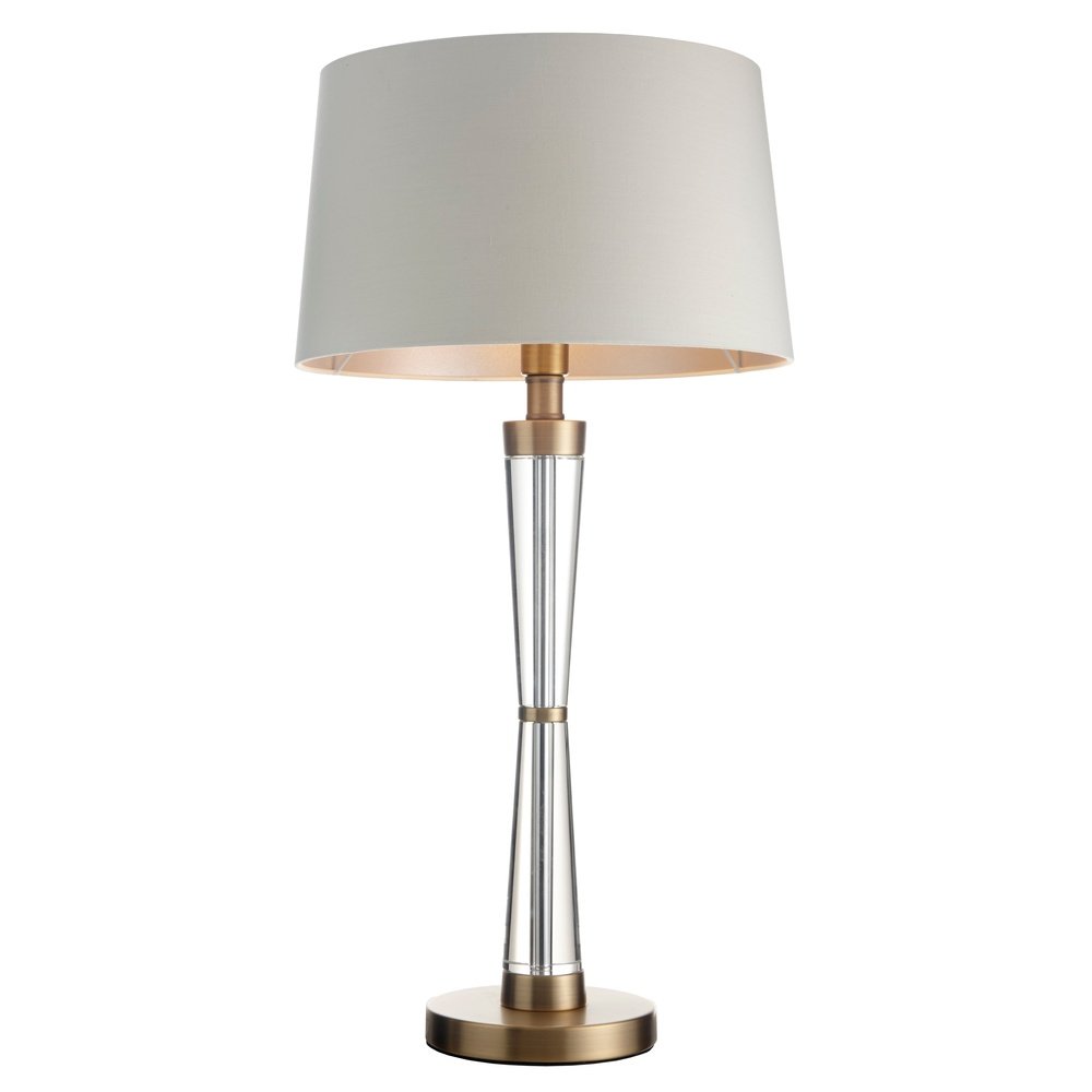 Nelle Table Lamp Crystal And Antique Brass Finish Home Store Living