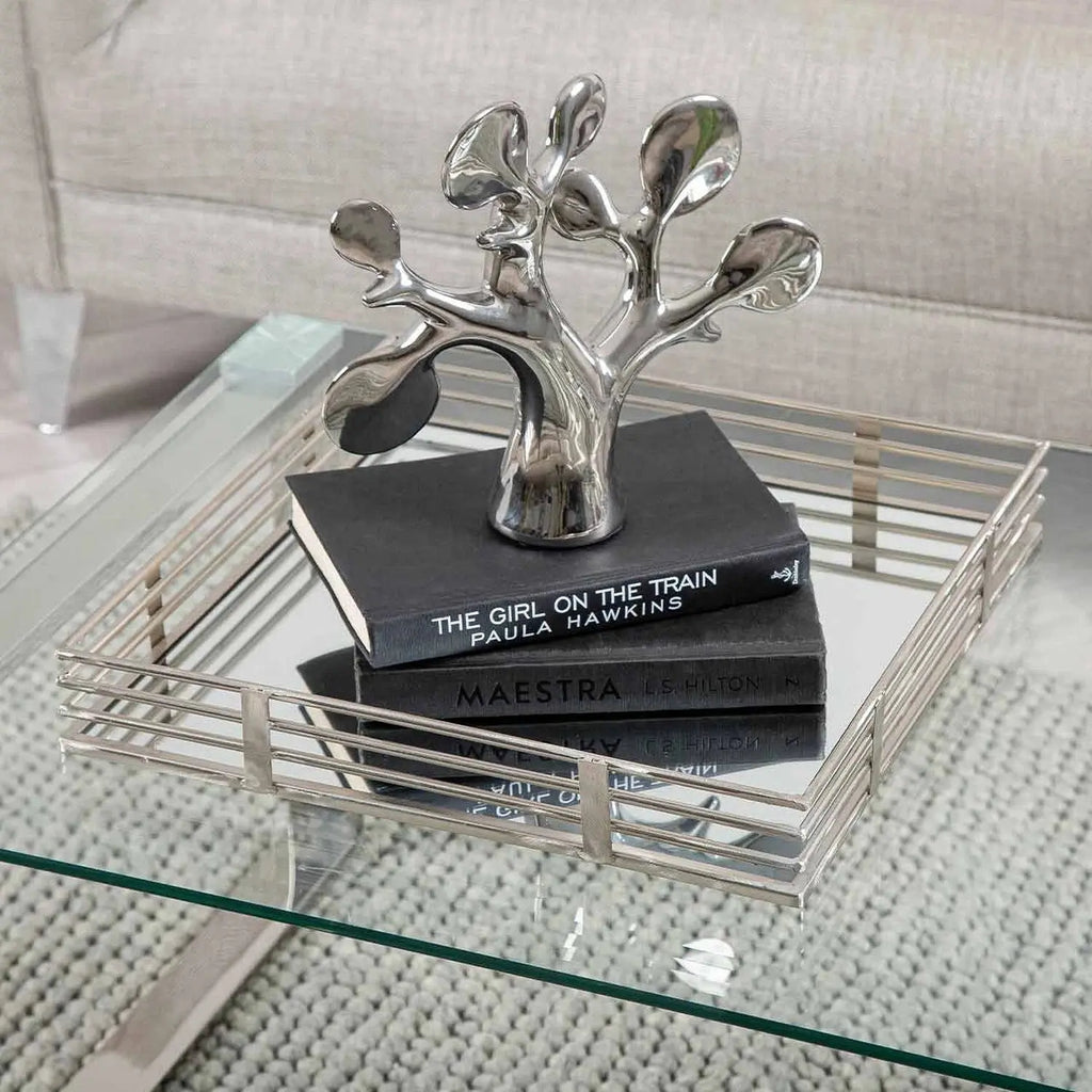 Large Square Mirrored & Chrome Finish Tray CIMC