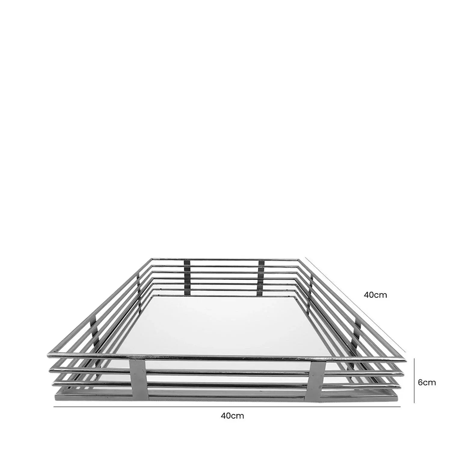 Large Square Mirrored & Chrome Finish Tray CIMC