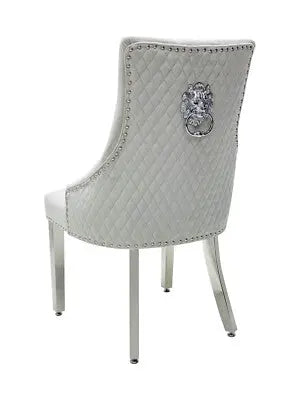 Louis 1.5m Grey Marble Dining Set w/ Majestic Dining Chairs AWS