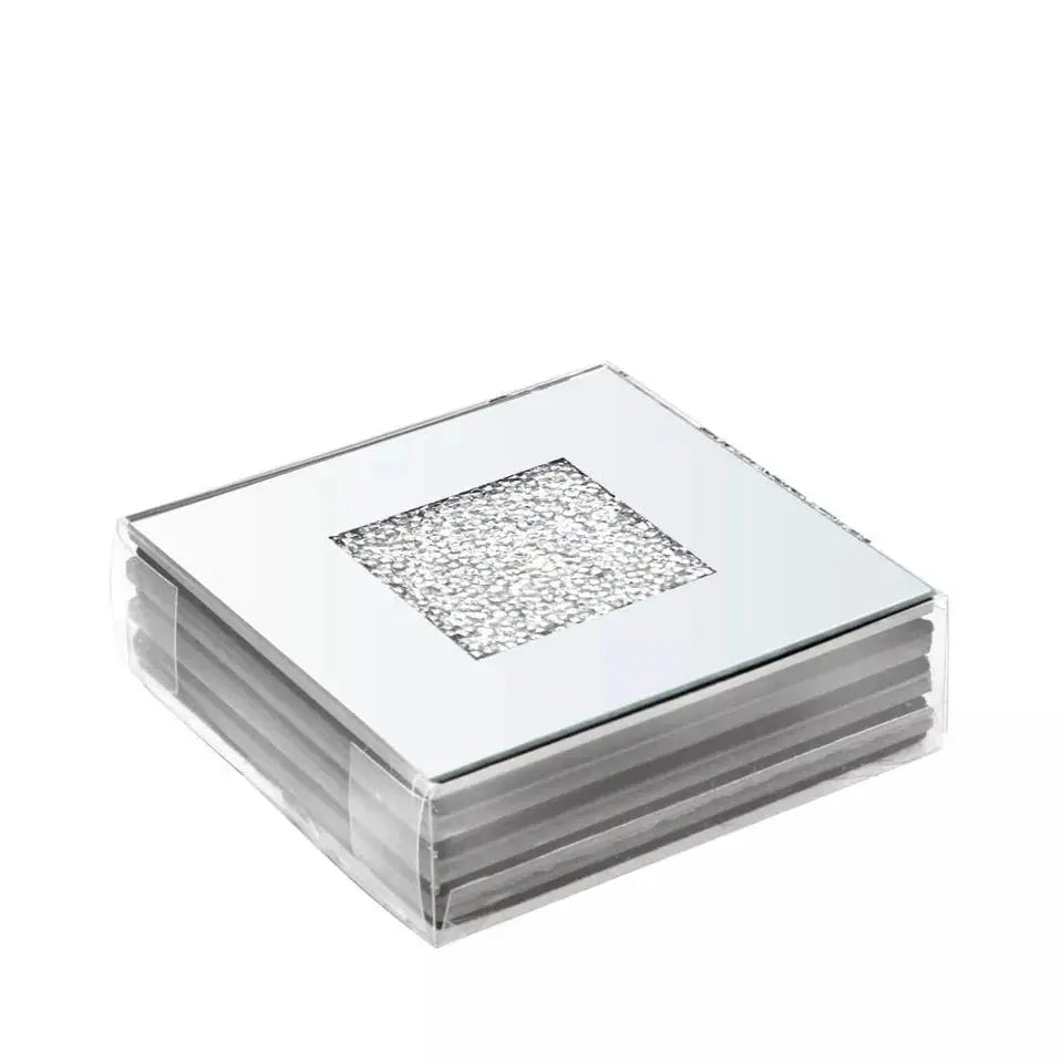 Milano Square Diamante Mirrored Coasters (Set of 4) CIMC