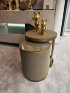 Belgravia Brass Shargreen Side Tables inc. Glass (Set of 2) Kevin Simba