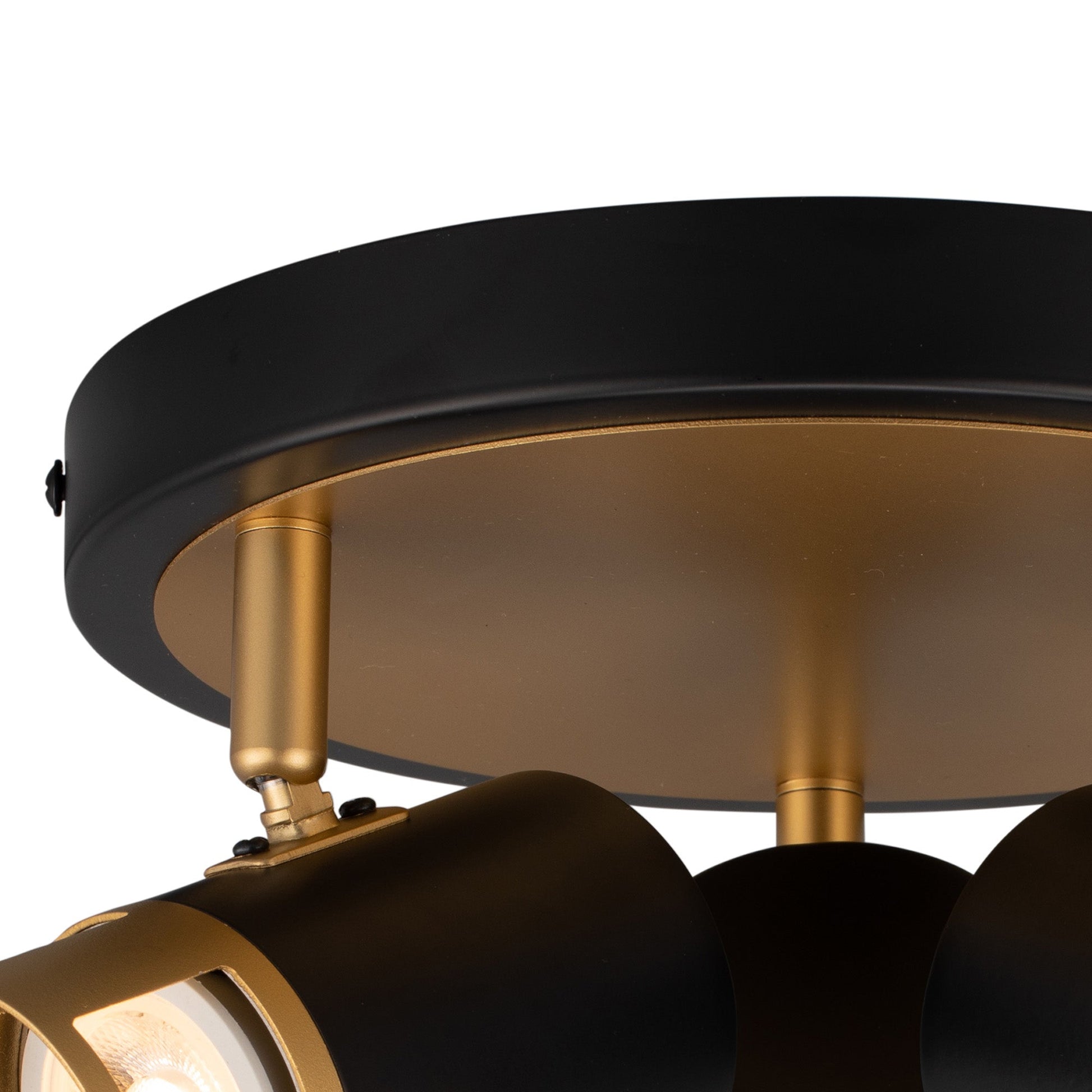 Sofia 3 Light Round Spotlight GU10, Black / Painted Gold Home Store Living