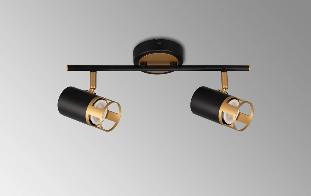 Sofia 2 Light Linear Bar Spotlight in Black / Painted Gold Home Store Living