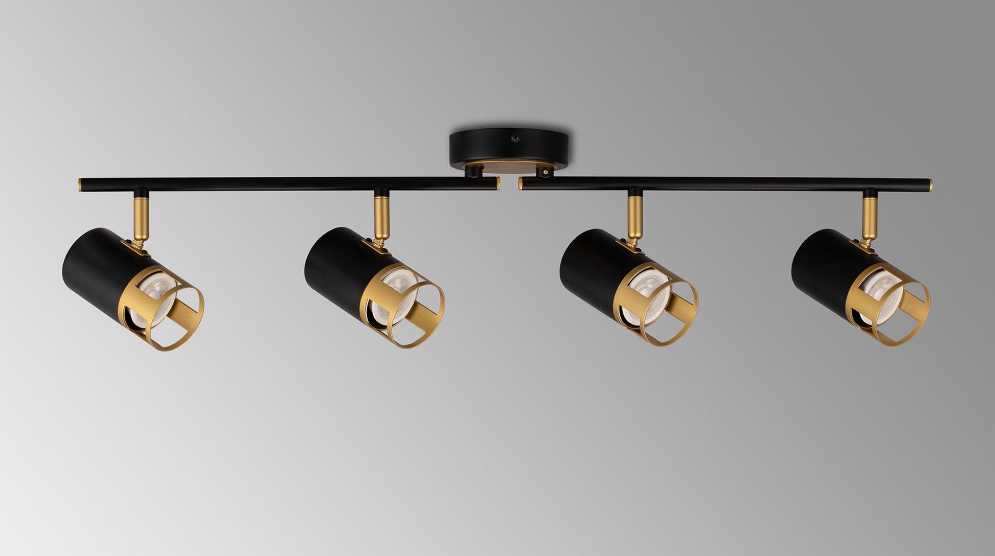 Sofia 4 Light Linear Bar Spotlight GU10, Black / Painted Gold Home Store Living