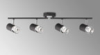 Sofia 4 Light Linear Bar Spotlight GU10, Graphite / Polished Chrome Home Store Living