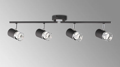 Sofia 4 Light Linear Bar Spotlight GU10, Graphite / Polished Chrome Home Store Living