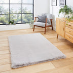 Super Teddy Modern Faux Fur Anti-Shed Silver Rug Think Rug