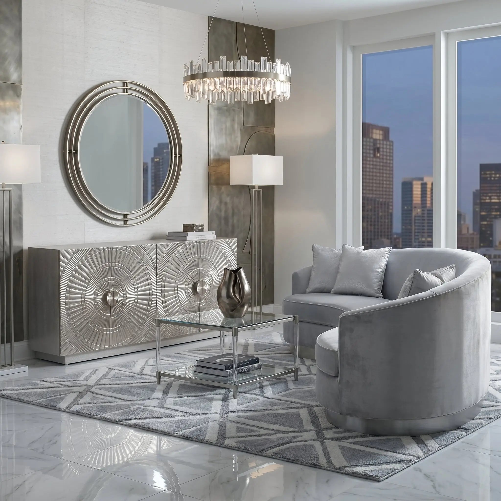 Coco 4 Door Silver Sideboard YS Interiors
