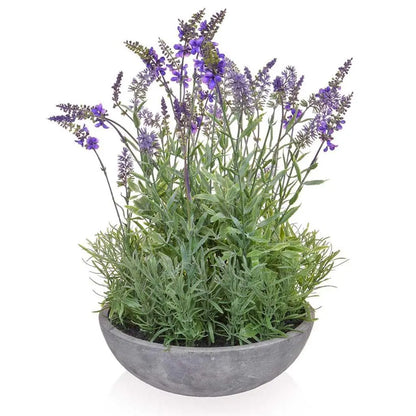 Potted Artificial Lavender Bowl Home Store Living