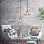 Rose Gold Metal Cage Pendant Ceiling Light Home Store Living