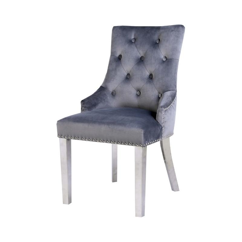 Valencia Grey Velvet Dining Chair (pair) Home Store Living