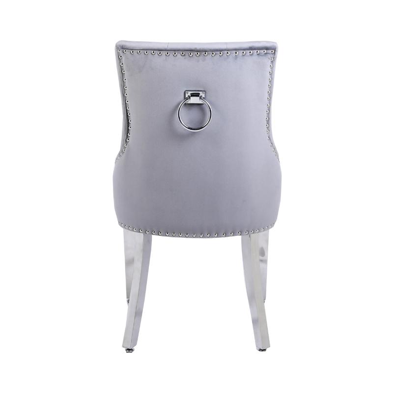 Valencia Light Grey Velvet Dining Chair (Pair) Home Store Living