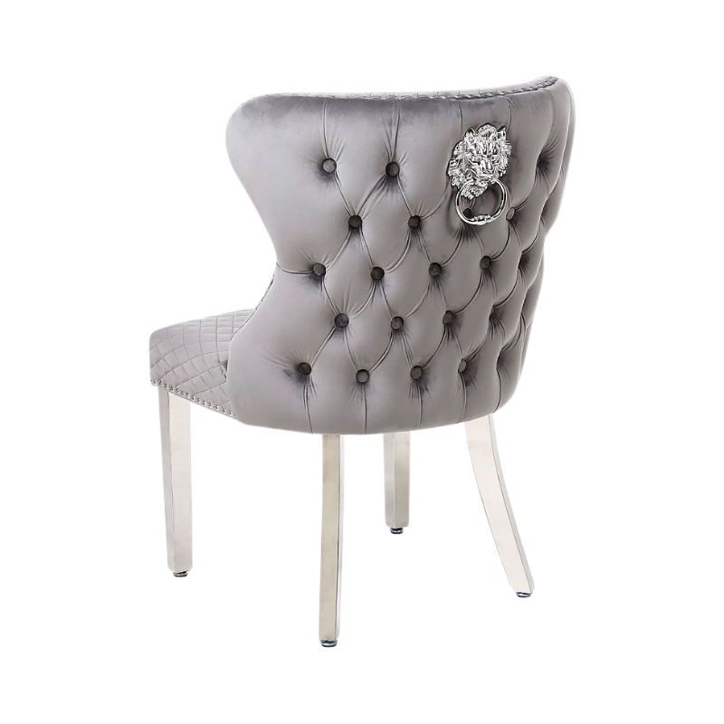 Valente Grey Velvet Dining Chair Home Store Living