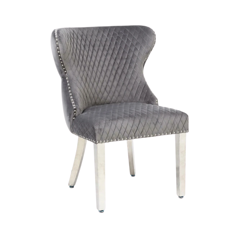 Valente Grey Velvet Dining Chair Home Store Living