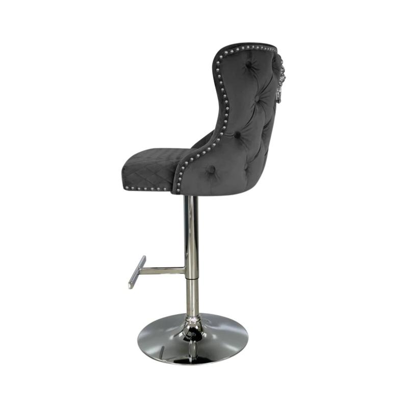 Valente Grey Velvet Bar Stool Home Store Living