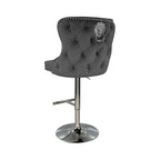 Valente Grey Velvet Bar Stool Home Store Living