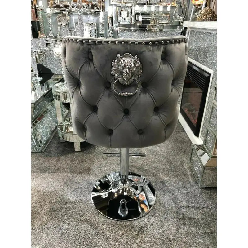 Valente Grey Velvet Bar Stool Home Store Living