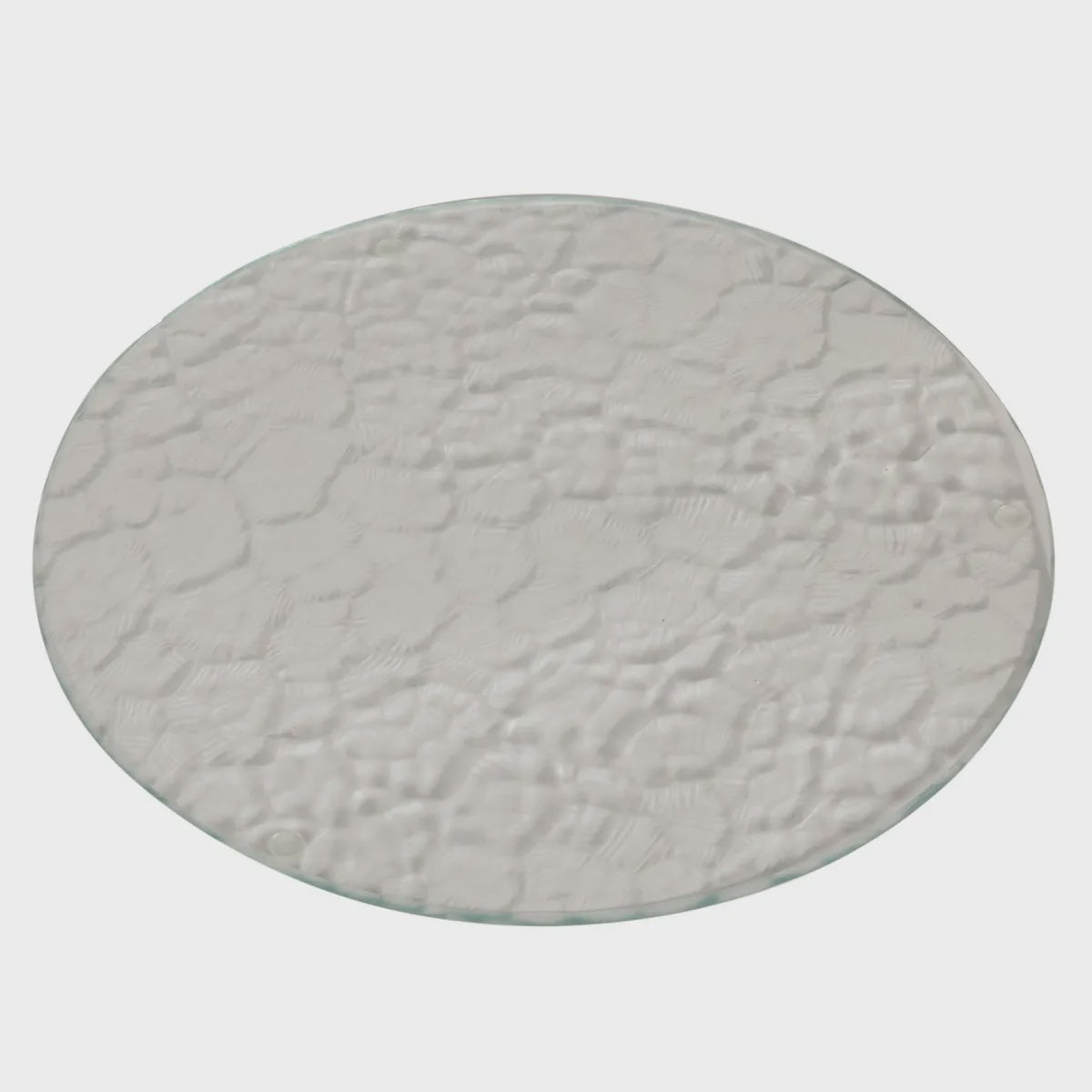 Candle Plate - Textured Clear Glass 25cm Aromatize