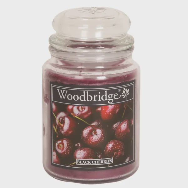 Black Cherries Woodbridge Large Scented Candle Jar (565g) Aromatize