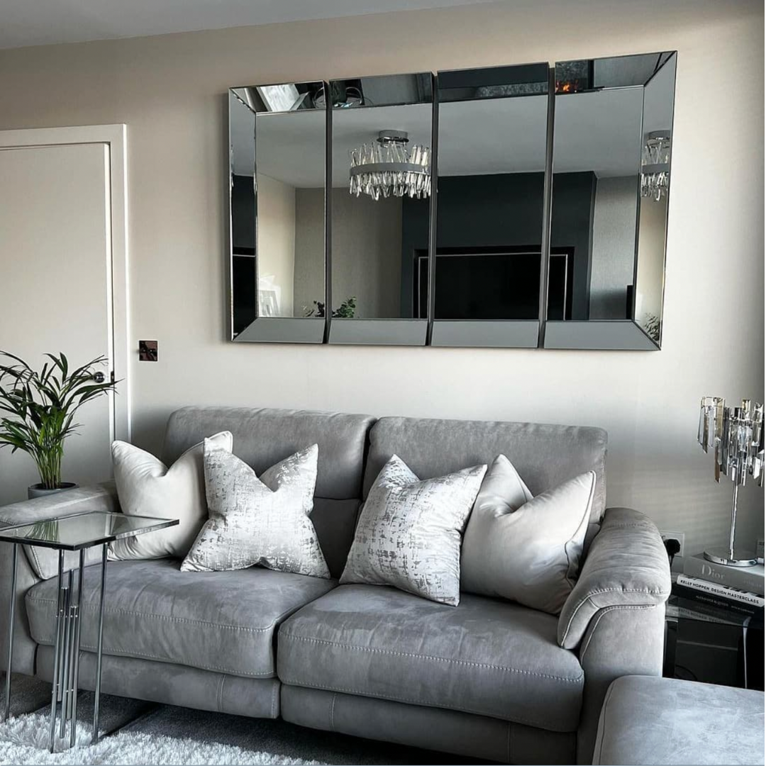 venetian 4 panel mirror | bevelled edge mirror panels glam decor