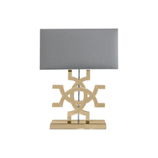 Athena Gold Glass Table Lamp with Grey Shade
