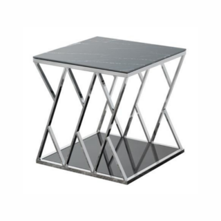 Zentorno Chrome and Glass Side Table