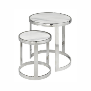Zentorno Marble and Chrome Nest of Tables
